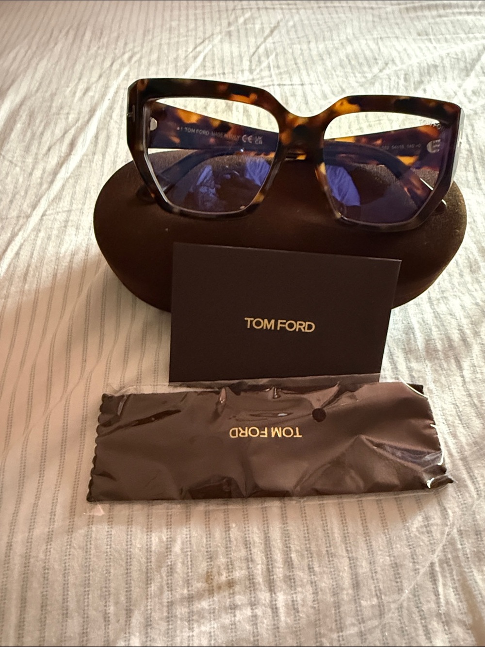Tom Ford Women's Tortoiseshell Sunglasses with Blue Lenses